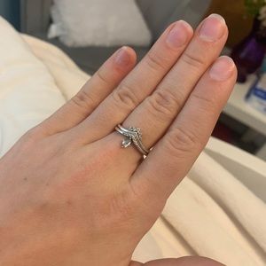 Tiara wishbone/classic wishbone ring set: Pandora